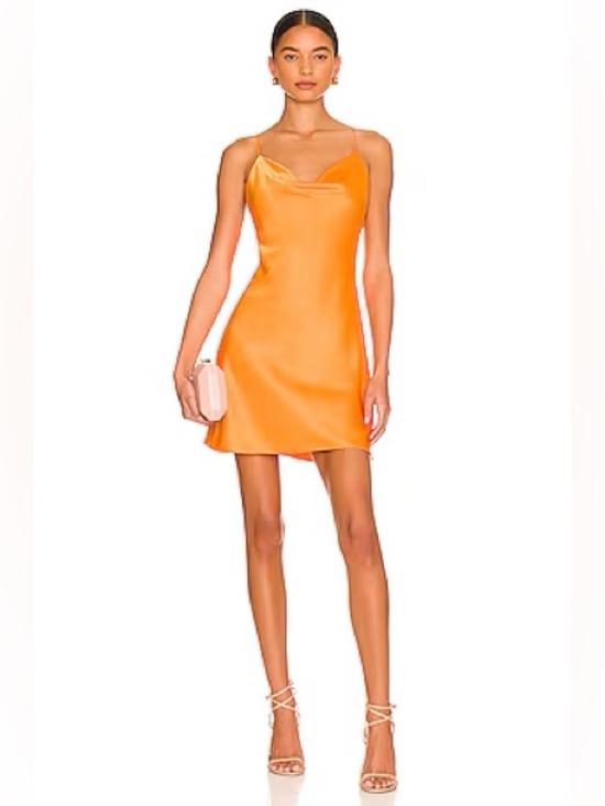 Alice + Olivia Dresses & Skirts - Alice + Olivia Cowlneck Tangerine Strappy Slip Mini Party Dress
